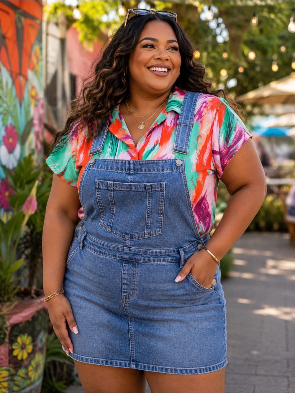 Judy Blue Medium Wash Denim Overall Skirt